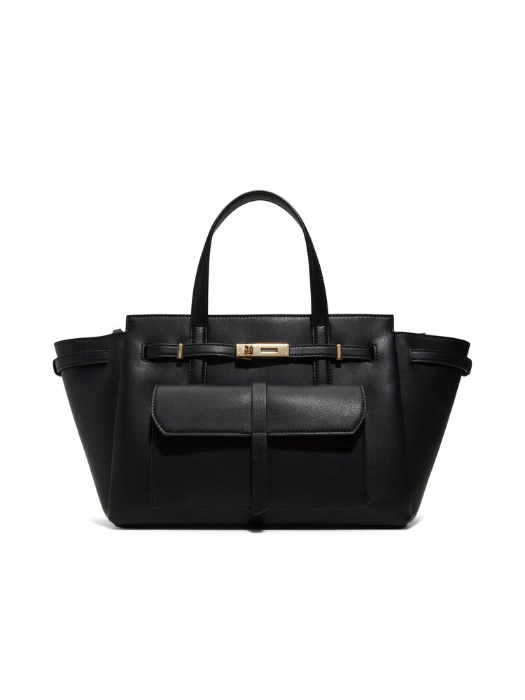 Call It Spring Black Synthetic Solid Handbag with Detachable Strap-picture-18