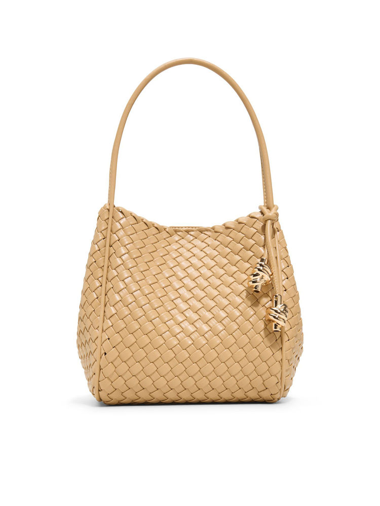 Aldo Beige Synthetic Textured Handbag with Pouch and Detachable Strap-picture-22