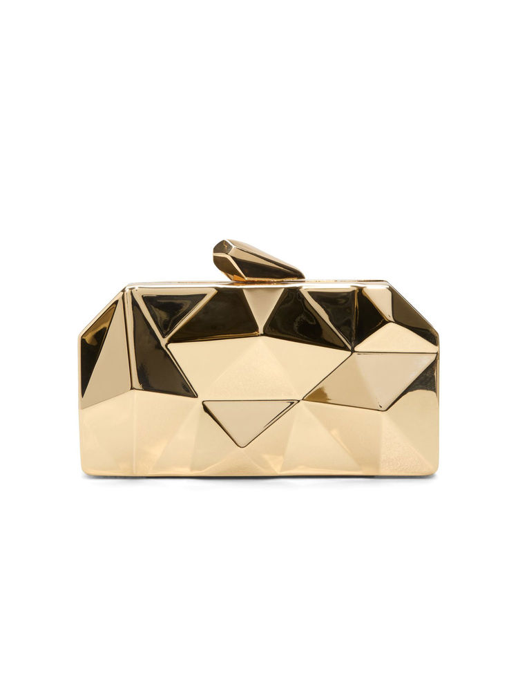 Aldo Gold Synthetic Solid Clutch with Detachable Chain Strap-picture-16