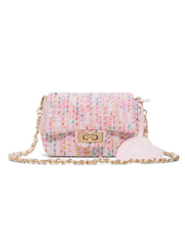 Aldo Pink Textile Self Design Slingbag-image-4