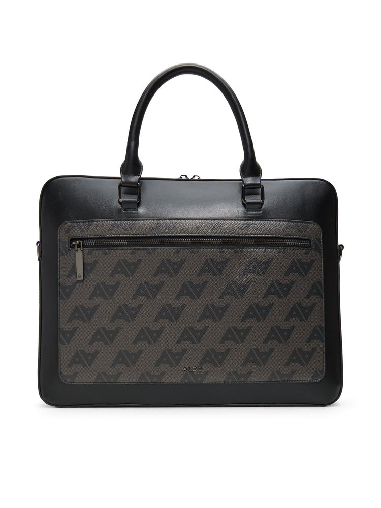 Aldo Black Synthetic Printed Laptop Bag with Detachable Strap-image-19