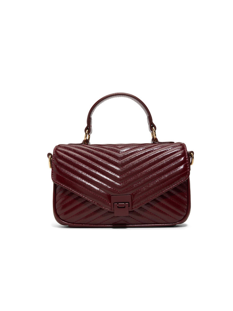 Call It Spring Red Synthetic Textured Handbag with Detachable Strap-picture-28