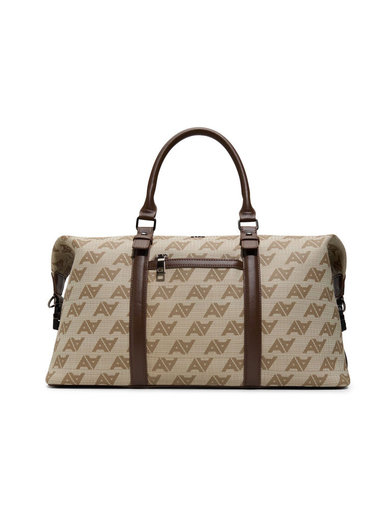 Aldo Brown Textile Printed Duffle Bag with Detachable Strap-picture-17