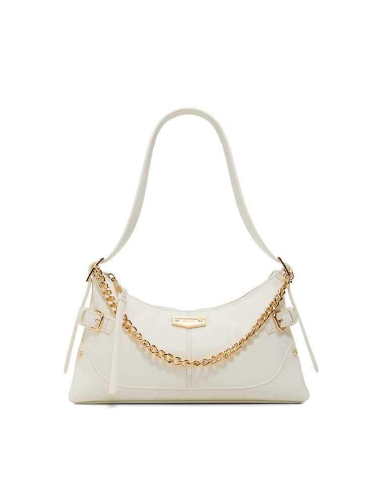 Aldo White Synthetic Solid Handbag-image-3