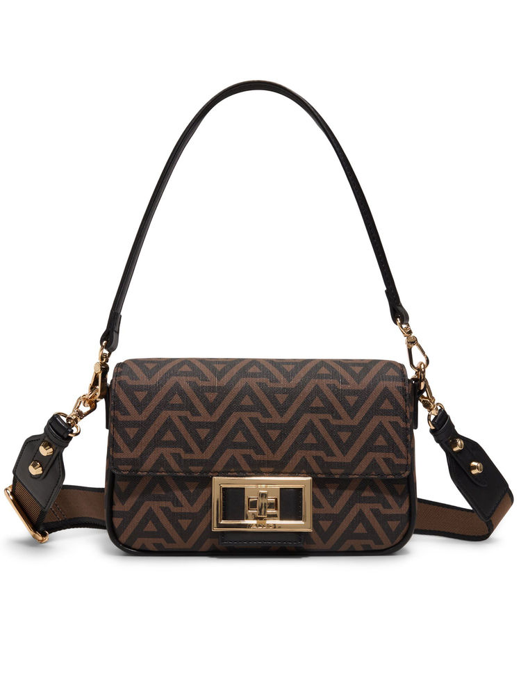 Aldo Brown Synthetic Printed Handbag with Detachable Chain Strap and Strap-picture-26