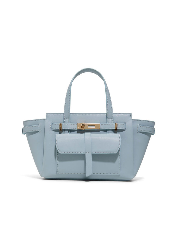 Call It Spring Blue Synthetic Solid Handbag with Detachable Strap-picture-38
