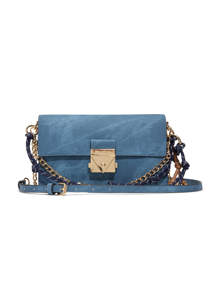 Aldo Blue Synthetic Solid Handbag with Detachable Chain Strap and Strap-image-25
