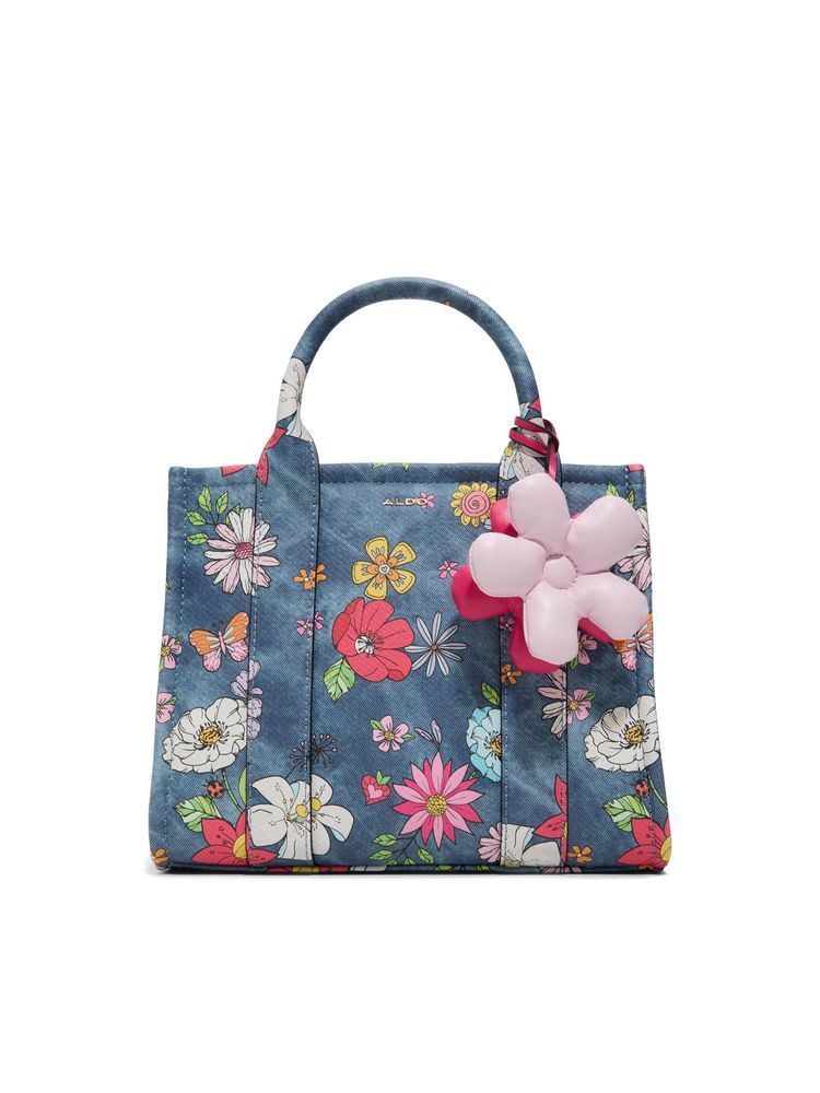 Aldo Blue Synthetic Floral Handbag with Detachable Strap-picture-20