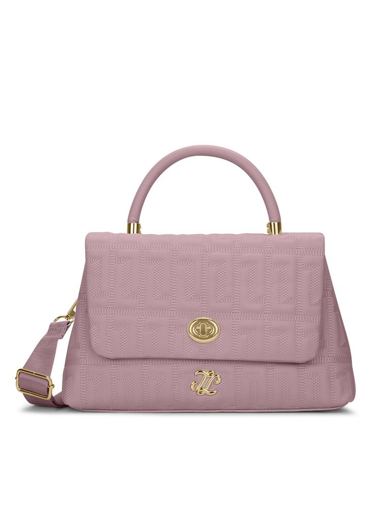Lavie Signature Pink Synthetic Leather Textured Slingbag with Detachable Strap-image-6