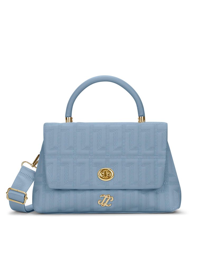 Lavie Signature Blue Synthetic Leather Textured Slingbag with Detachable Strap-image-20