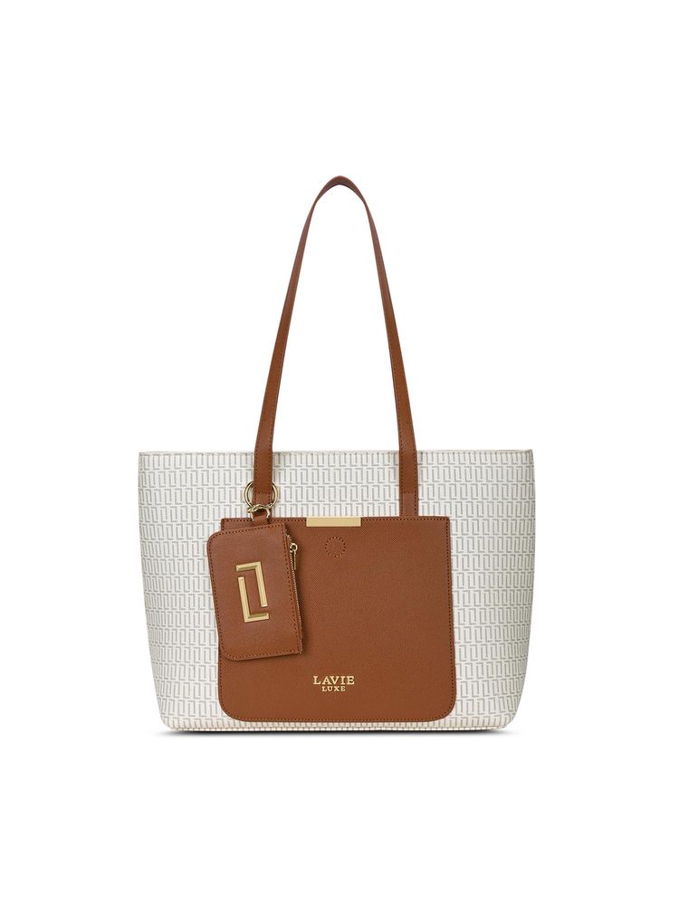 Lavie Luxe Off White Synthetic Leather Printed Handbag-image-22