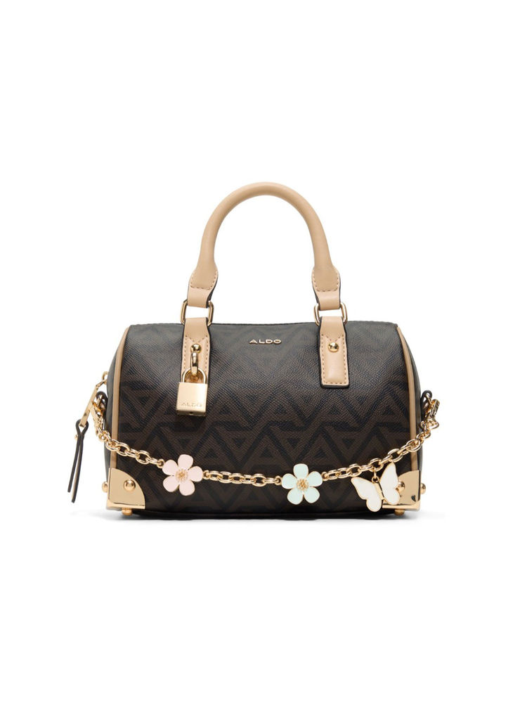 Aldo Brown Synthetic Printed Handbag with Detachable Strap-picture-14