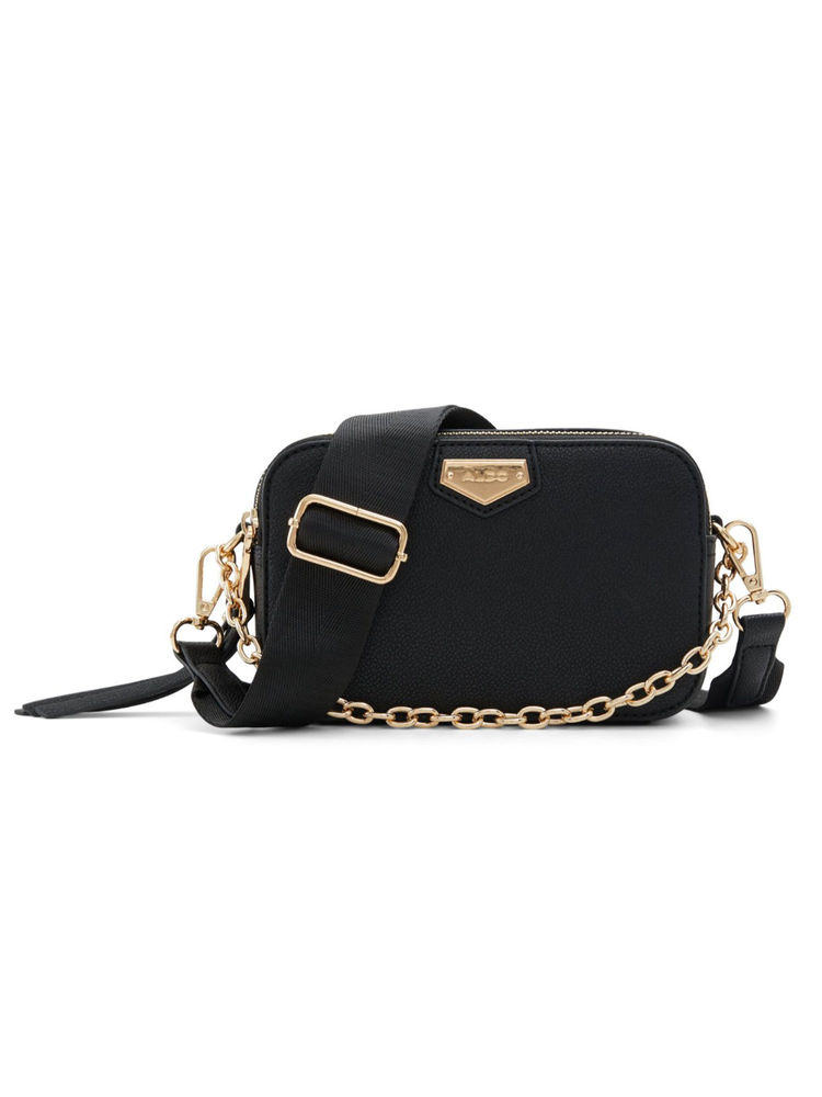 Aldo Black Synthetic Solid Slingbag with Detachable Strap-picture-23
