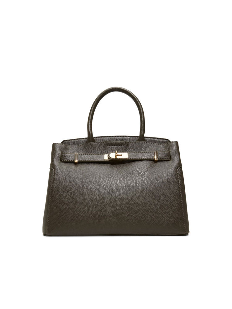 Call It Spring Green Synthetic Solid Handbag with Detachable Strap-image-17