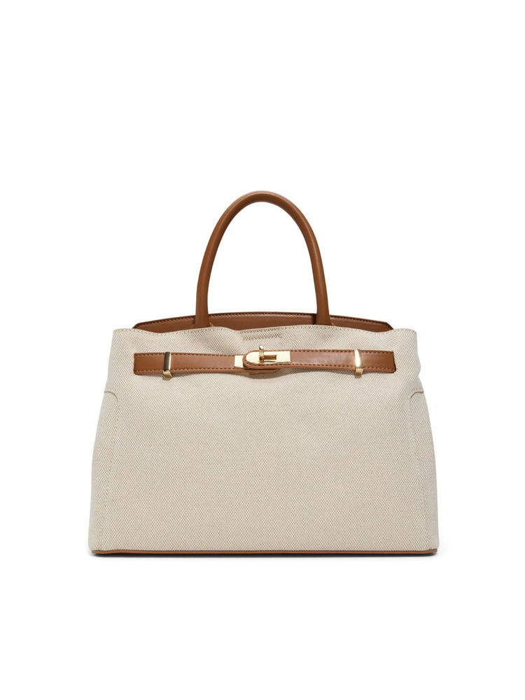 Call It Spring Beige Textile Textured Handbag with Detachable Strap-picture-19