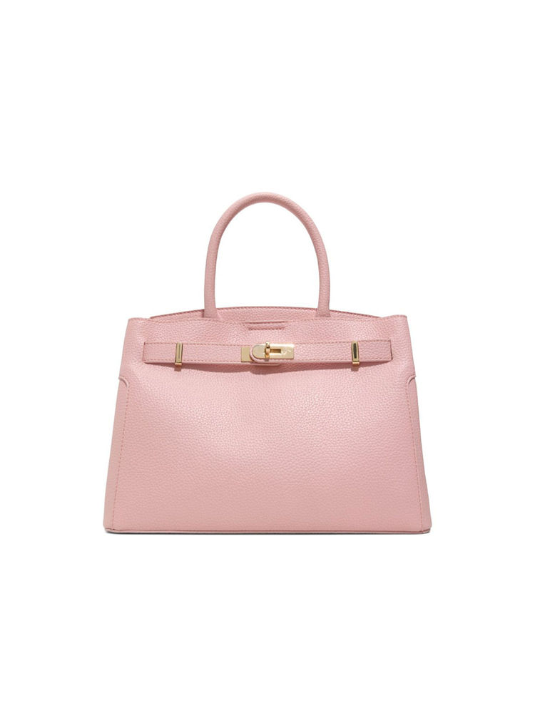 Call It Spring Pink Synthetic Solid Handbag with Detachable Strap-picture-24