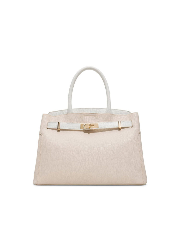 Call It Spring Off White Synthetic Solid Handbag with Detachable Strap-picture-20