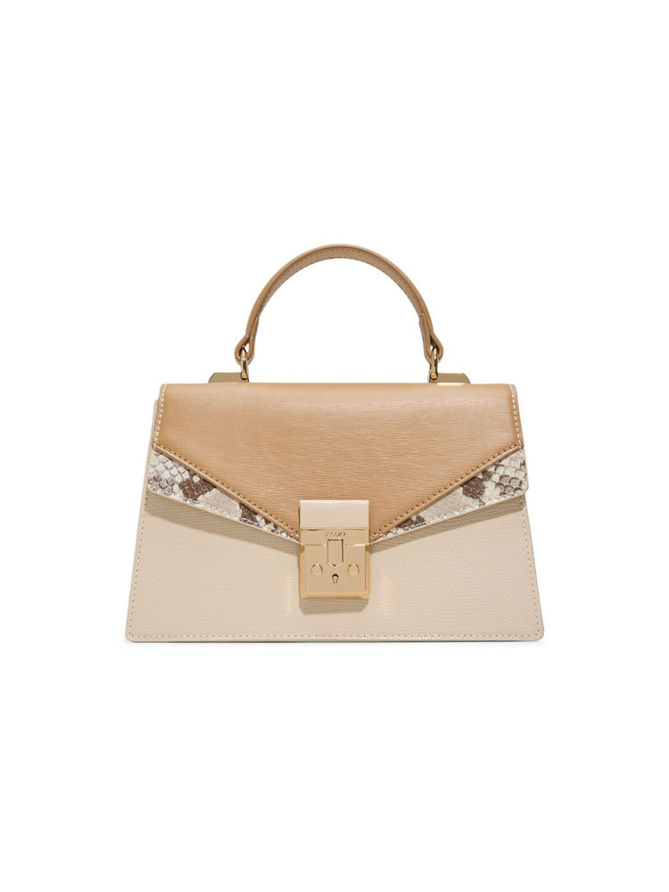 Aldo Beige Synthetic Animal Print Handbag with Detachable Strap-image-2