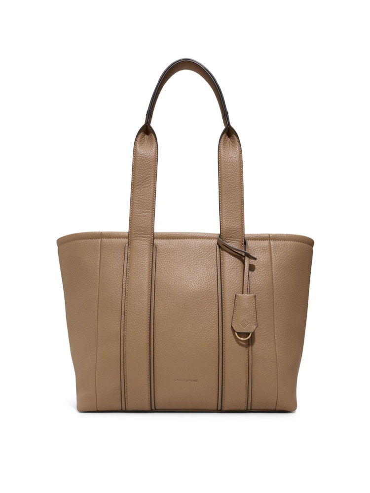 Call It Spring Beige Synthetic Solid Tote Bag-image-33
