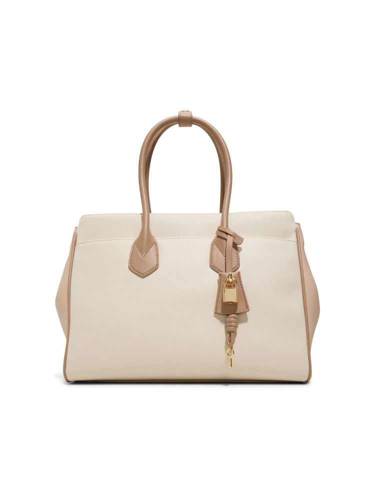 Call It Spring Beige Synthetic Colorblock Handbag-picture-18