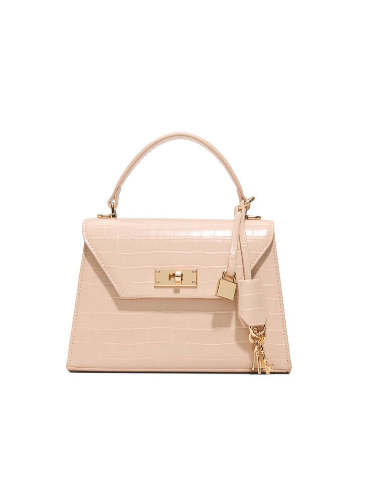 Aldo Pink Synthetic Textured Handbag with Detachable Strap-picture-39