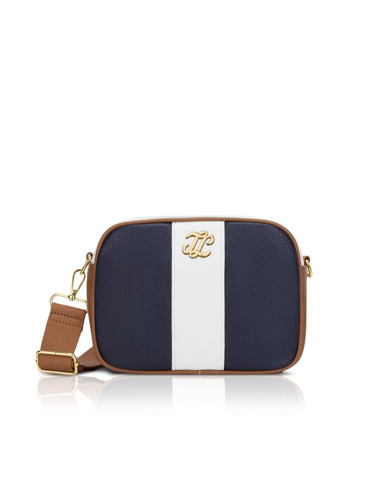 Lavie Signature Navy Blue Synthetic Leather Colorblock Slingbag-image-48