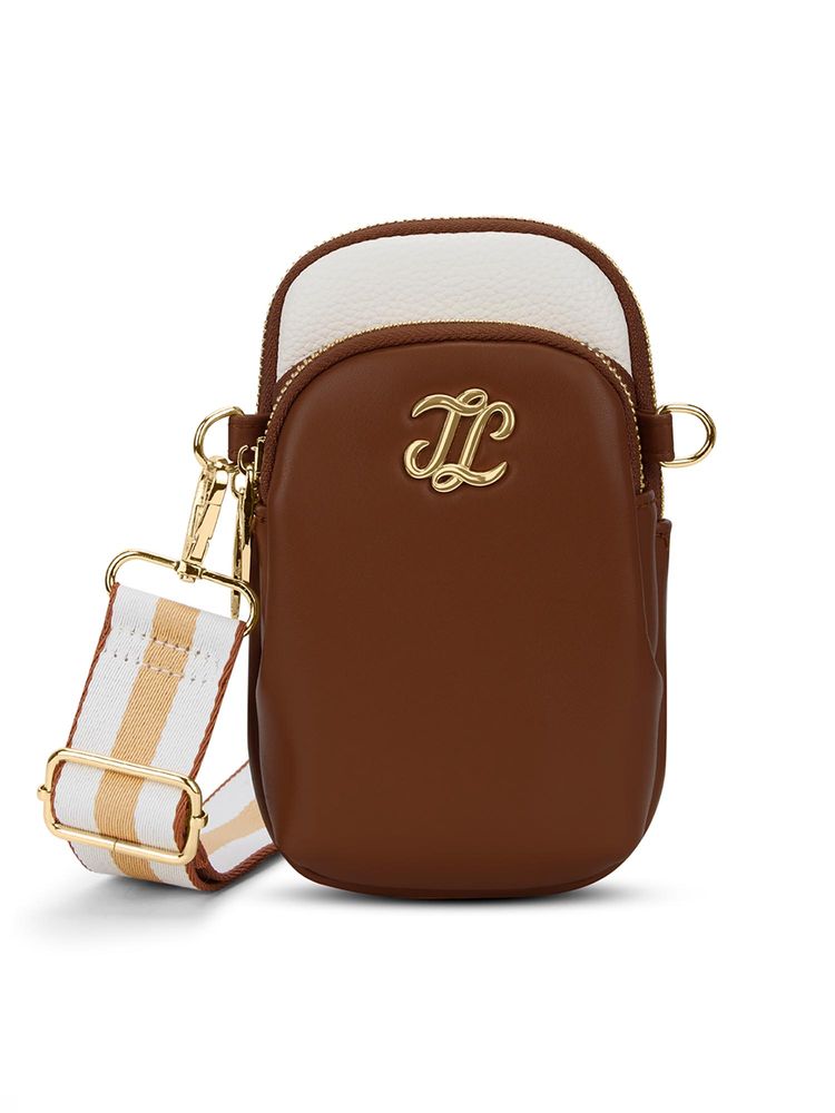 Lavie Signature Tan Synthetic Leather Colorblock Slingbag with Detachable Strap-image-45
