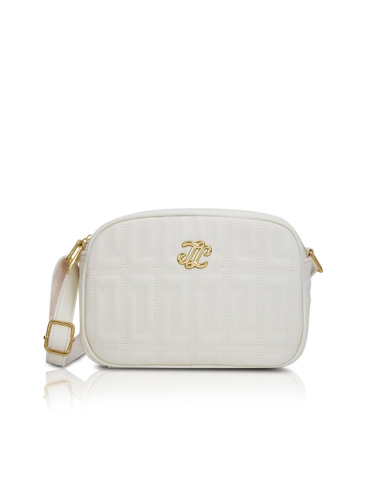 Lavie Signature Off White Synthetic Leather Textured Slingbag-image-18