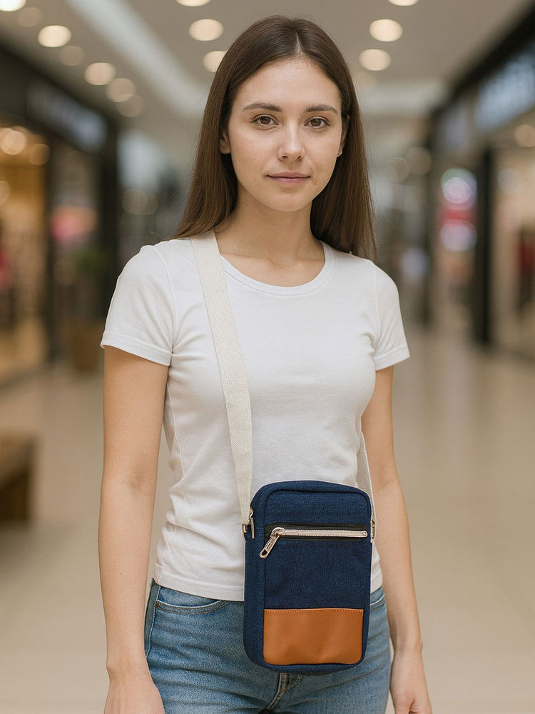 THE PURANI JEANS Blue Denim Solid Slingbag-picture-18