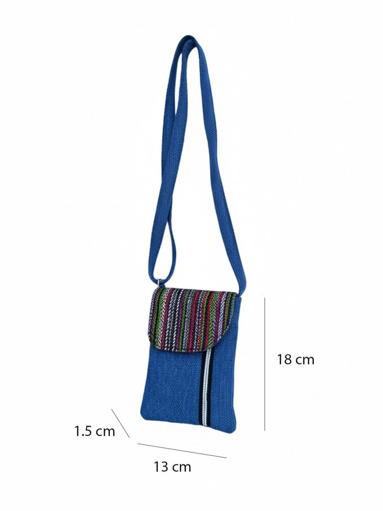 THE PURANI JEANS Blue Jute Solid Slingbag-picture-22