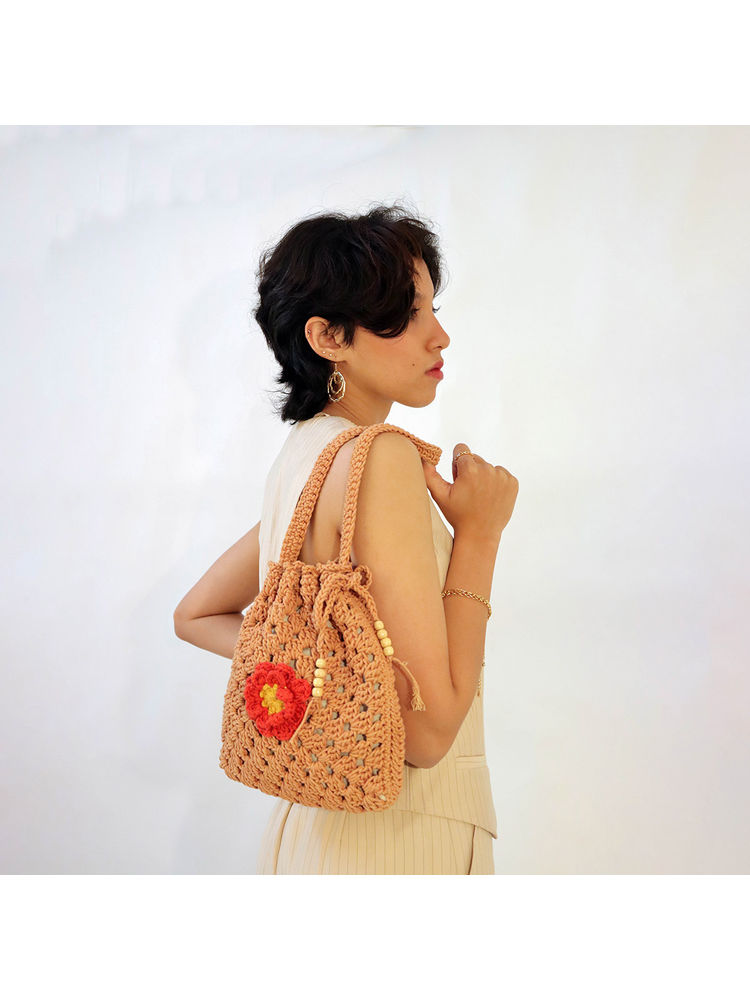 ITIHASIKALA Crochet Flower Potli Bag-picture-22