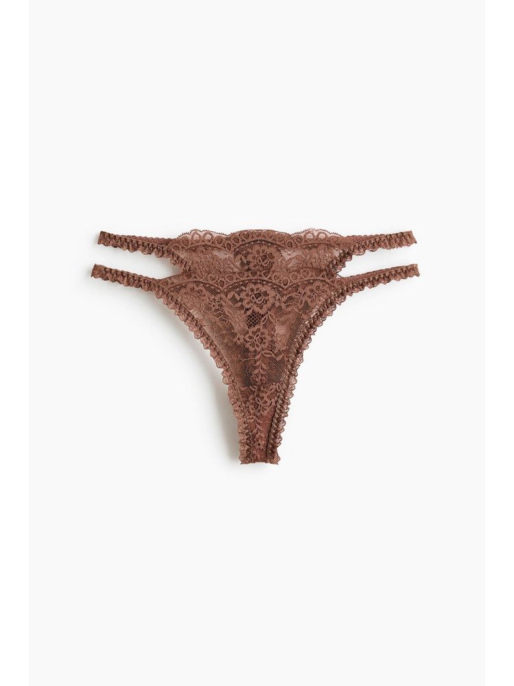 H&M Women Brown 2-Pack Lace Tanga Thong Briefs-picture-37