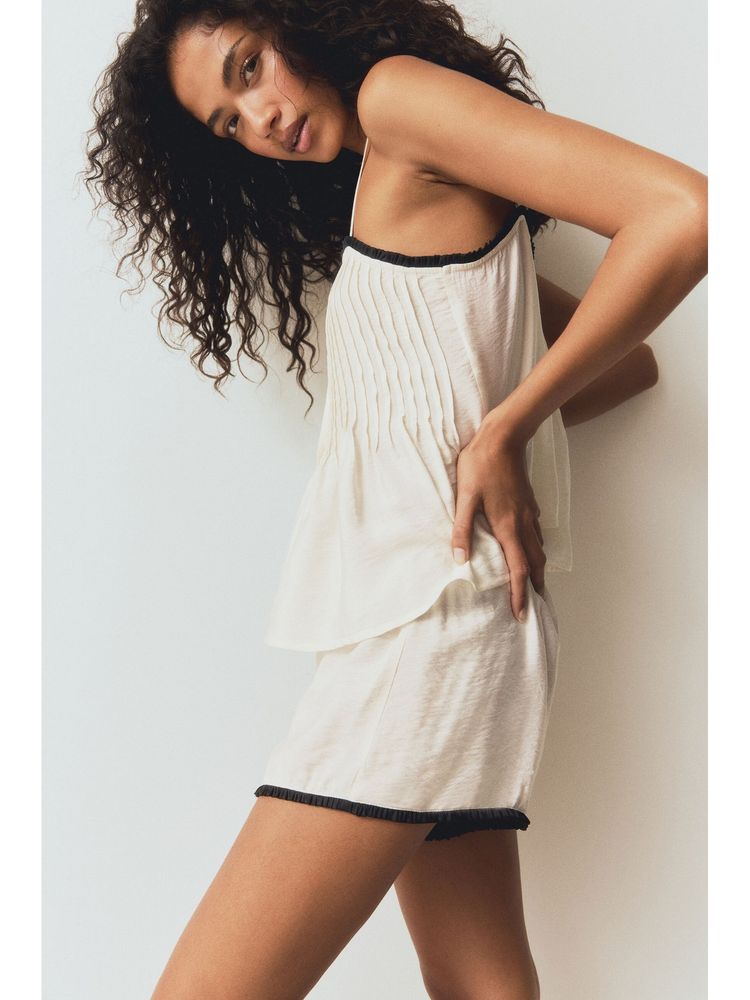 H&M Women White Viscose-Blend Top And Shorts-picture-24