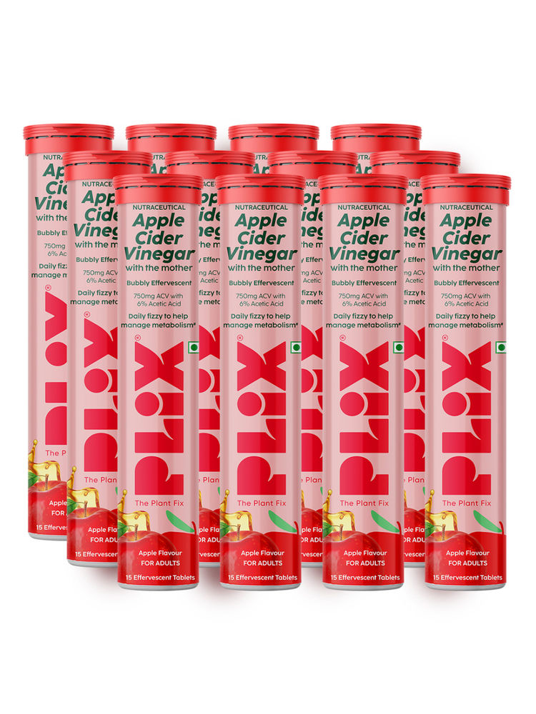 Plix The Plant Fix Apple Cider Vinegar 750MG ACV Bubbly Effervescent Tablets - Pack Of 12-picture-27