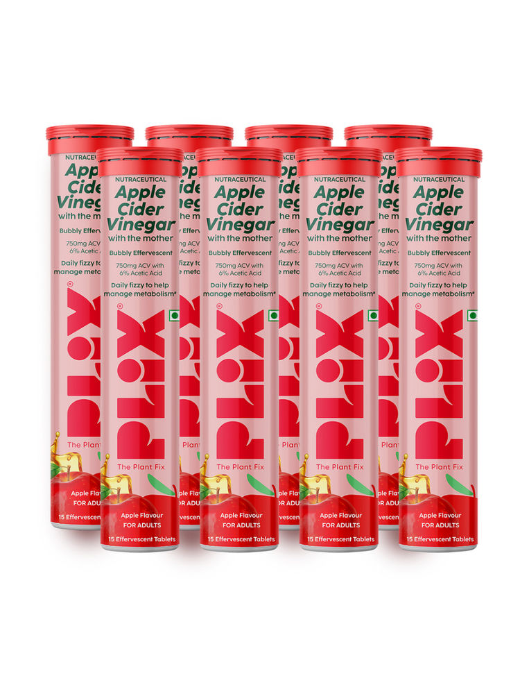 Plix The Plant Fix Apple Cider Vinegar 750MG ACV Bubbly Effervescent Tablets - Pack Of 8-picture-33