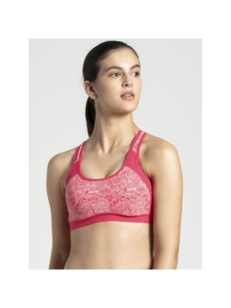 Jockey 1380 Wirefree Padded Cotton Elastane Active Bra - Ruby Assorted Printed-picture-10