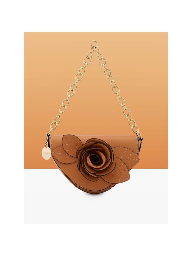 Caprese Women Brown Bloom Sling Bag (S)-image-18