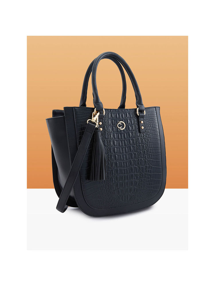 Caprese Women Black Felix Satchel Bag-picture-12