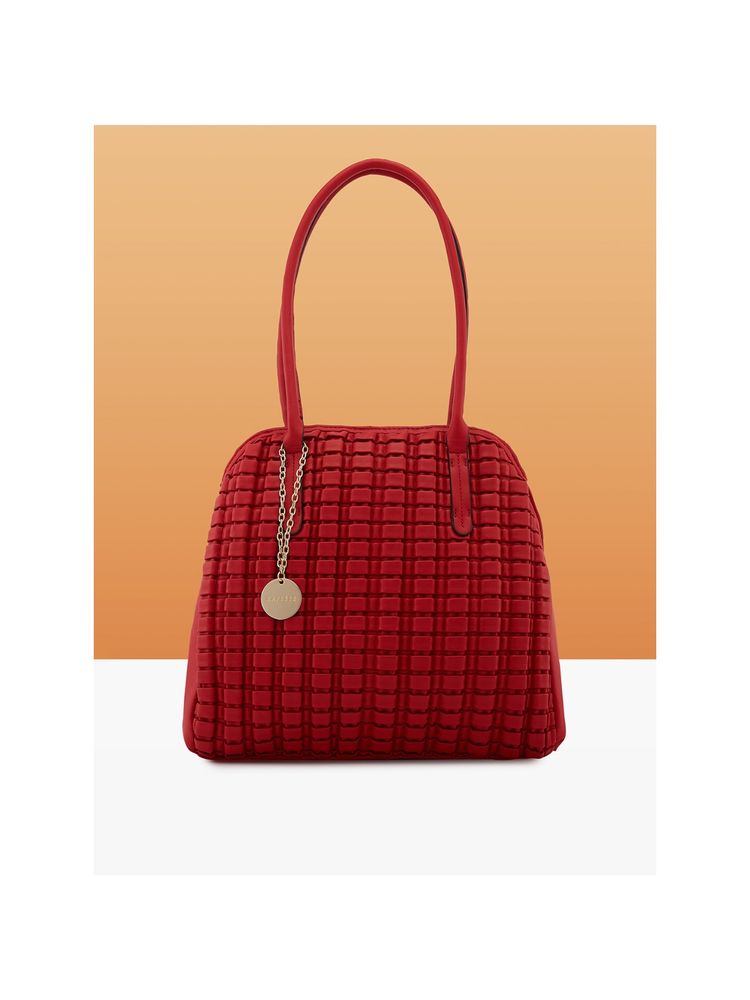 Caprese Women Red Havana Satchel Bag (L)-image-42