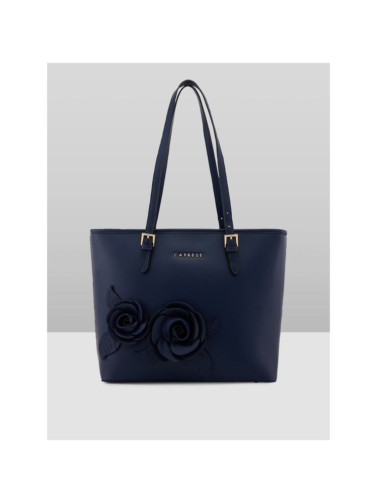 Caprese Women Navy Blue Bloom Tote Bag (M)-picture-12