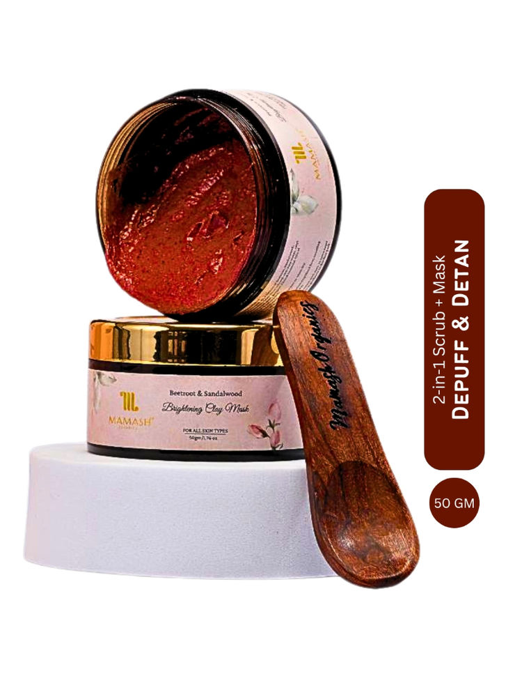 Mamash Organics Instant Brightening Clay Mask with 12 Potent Herbs for Detox Clear Skin and Glow-image-6