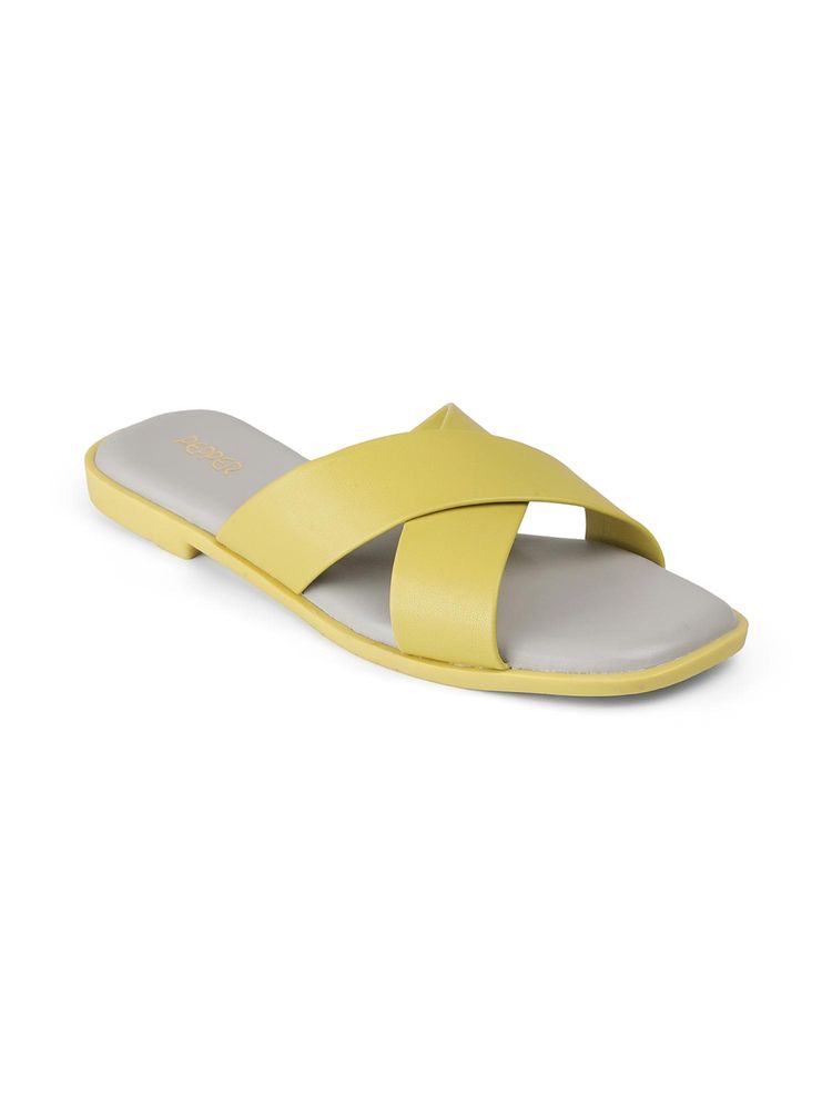PEPPER Criss Cross Yellow Flats-image-25
