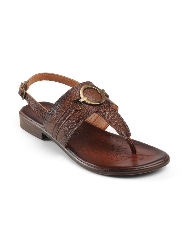 PEPPER Rust Classic T-Strap Sandals-picture-12
