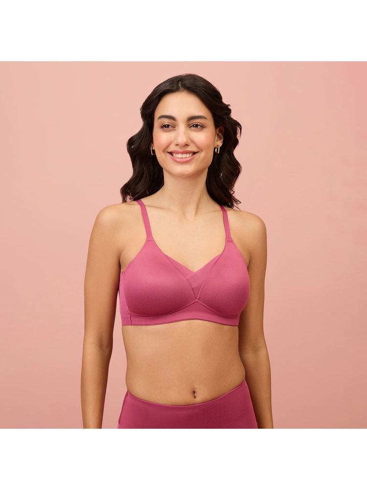 Nykd By Nykaa Infinity Edge Perfect Shaping Padded Non Wired T-Shirt Bra NYB202 Rose-picture-19