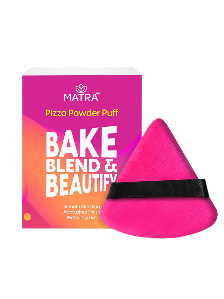 Matra Triangle Powder Puff Makeup Pizza Puff Sponge Finger Pad with Strap (Color May Vary)-picture-31