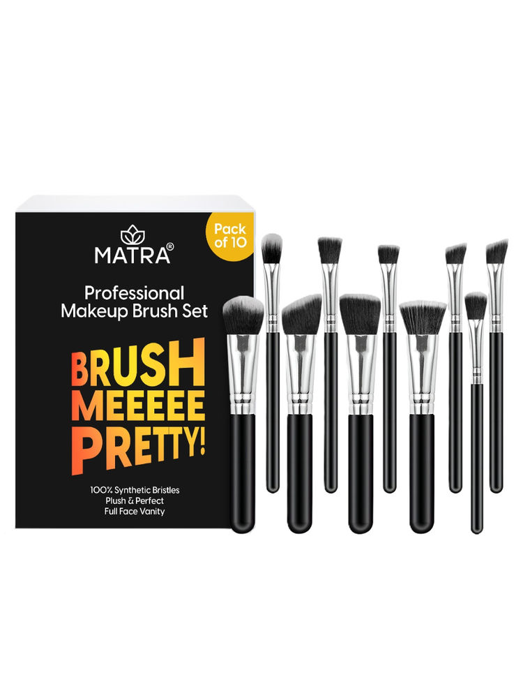Matra Makeup Cosmetic Brushes For Full Face & Eye Makeup - Set of 10-picture-20