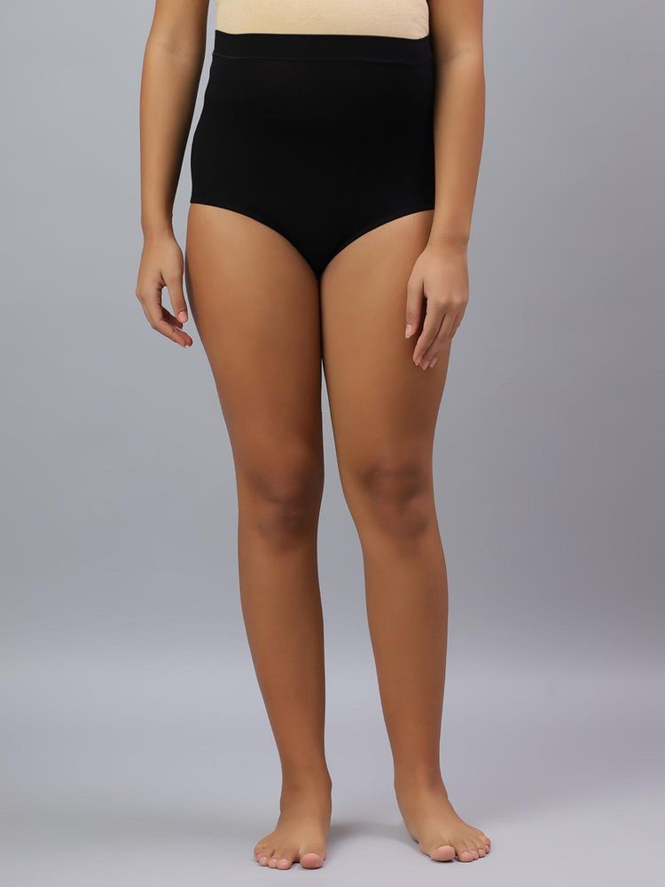 Mamma's Maternity Black Solid Antimicrobial Bamboo Fabric Belly Support Maternity Panty-picture-11