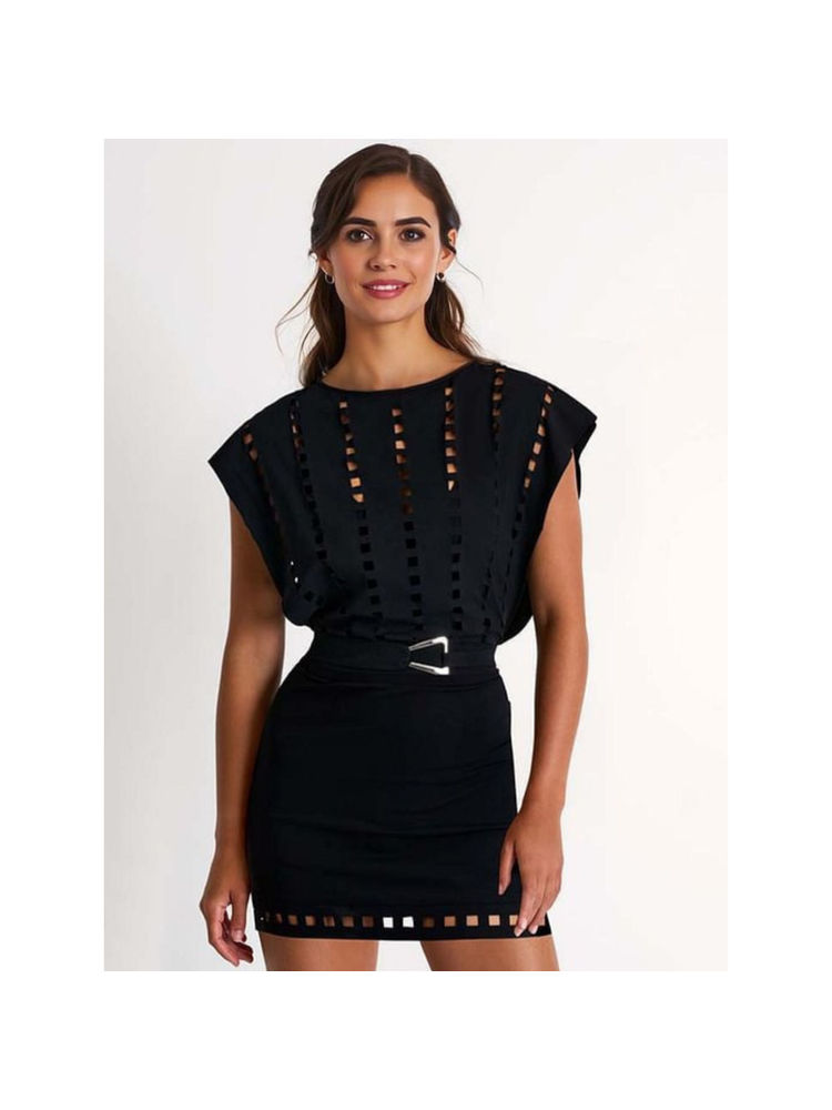 Addery Women Black Cutout Swim Monokini & Skirt (Set of 2)-picture-36