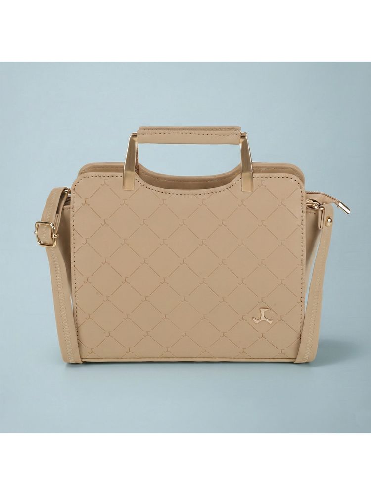 Mochi Women Beige Satchel Bag with Detachable Starp-picture-16