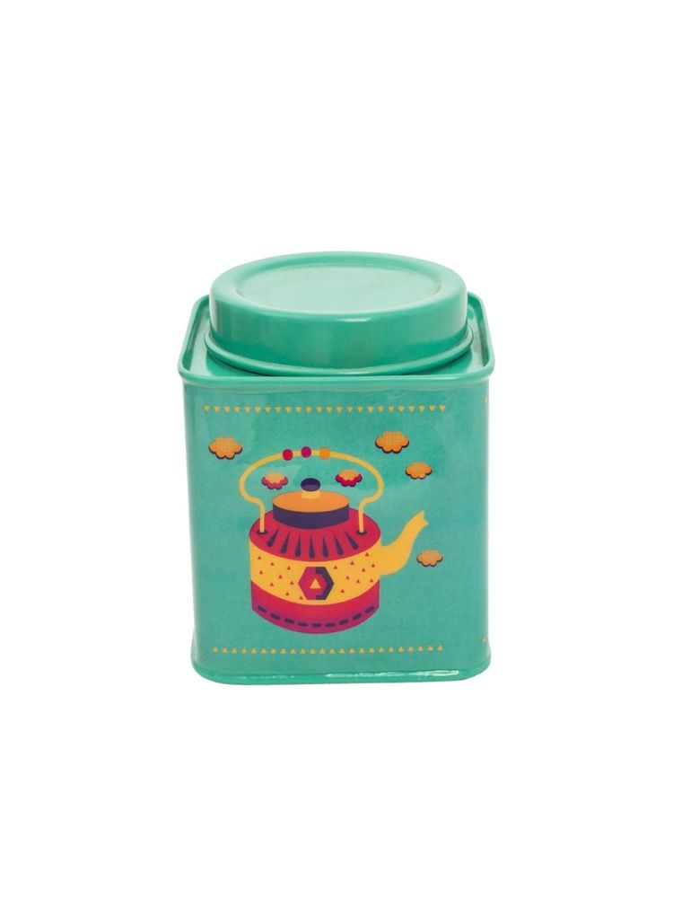 Chumbak Chai Time Storage Tin - Teal-image-6